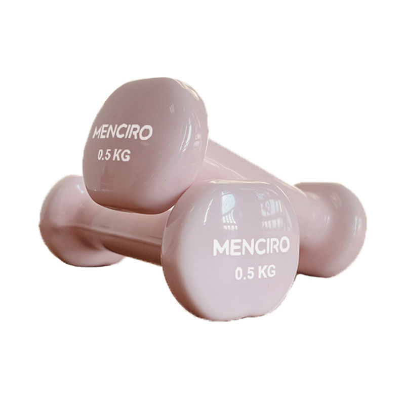 Combinación de juego de mancuernas moldeadas de plástico colorido de 0,5 kg